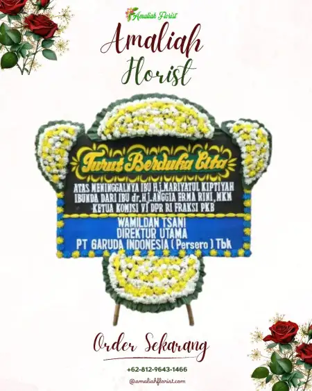 Papan Bunga Duka Kejawaan Putih Tambak